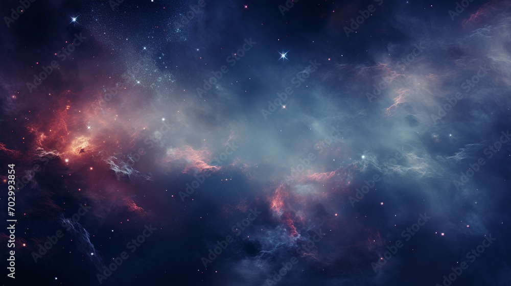 Galaxy-Themed Background with Stars and Nebulae