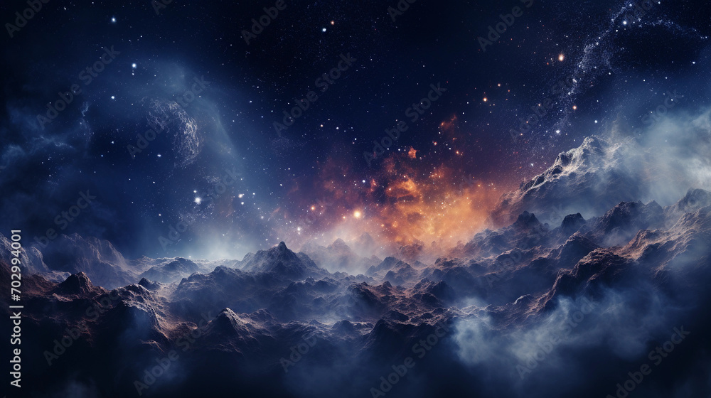Captivating Galaxy-Themed Background with Stars and Nebulae for Cosmic Exploration