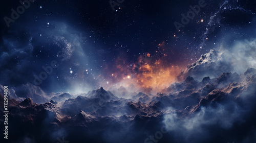 Captivating Galaxy-Themed Background with Stars and Nebulae for Cosmic Exploration