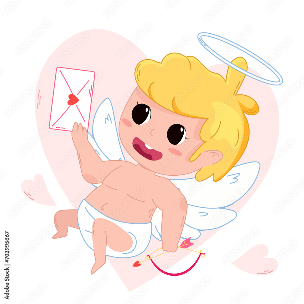 Cute cartoon Valentines Day cupid. Adorable cute Cupid cartoon character. Amur babies, little angels, god eros. Valentines day concept design. Adorable angel love mail,. Kawaii chibi vector character. Cute cartoon Valentines Day cupid. Adorable cute Cupid cartoon character. Amur babies, little angels, god eros. Valentines day concept design. Adorable angel love mail,. Kawaii chibi vector character.