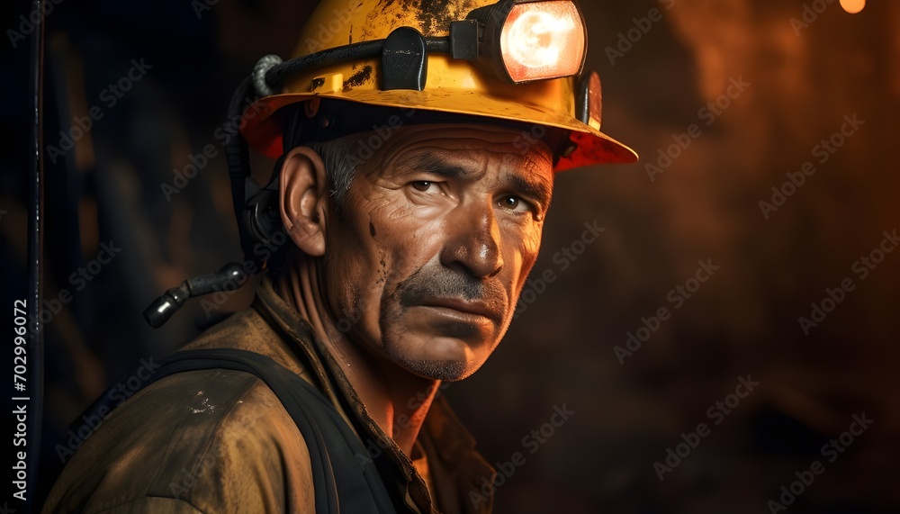 Close-up of a 60-year-old miner Close-up of a 60-year-old miner