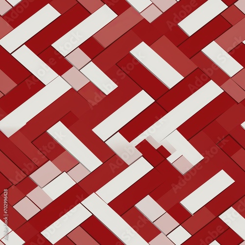 Intricate and visually captivating abstract geometric seamless pattern in vibrant shades of red