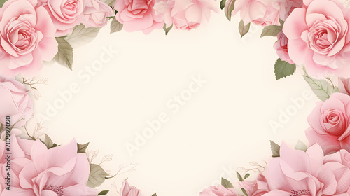 Floral frame with decorative flowers, decorative flower background pattern, floral border background © jiejie