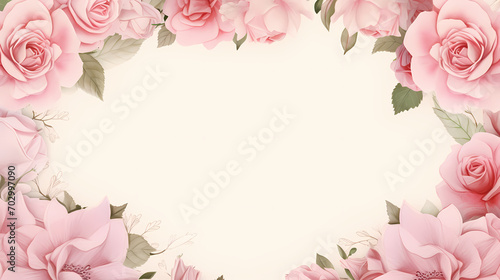 Floral frame with decorative flowers, decorative flower background pattern, floral border background