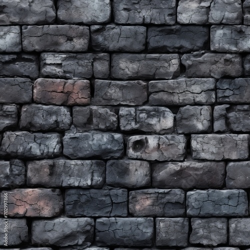 Abstract black brick wall texture seamless pattern for versatile design and background purposes