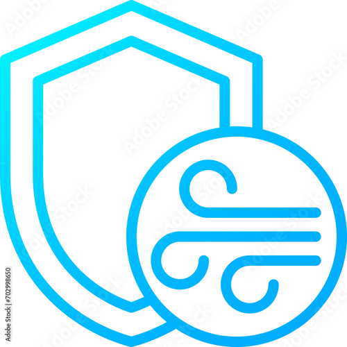 wind protection gradient icon