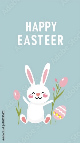 Easter greeting card with the text happy easter © Lazylizard