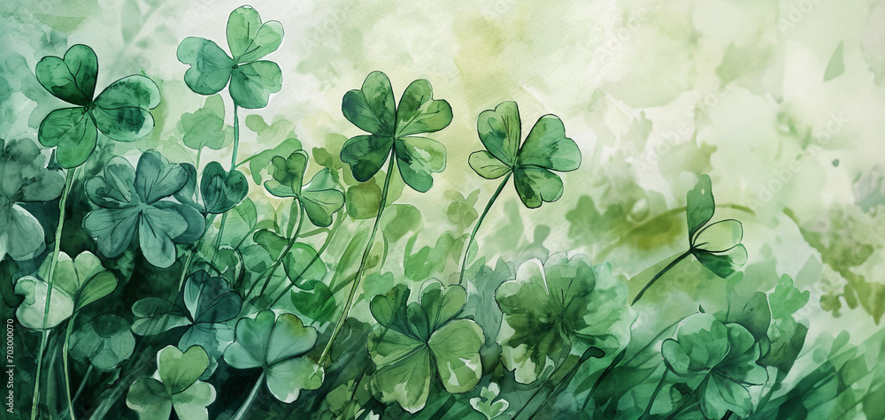 St. Patrick’s Day in watercolor style with copy space
