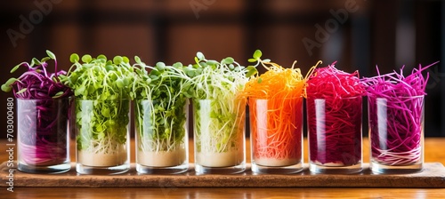 Vibrant and textured microgreens a captivating display of delicate nature and nutrient rich appeal