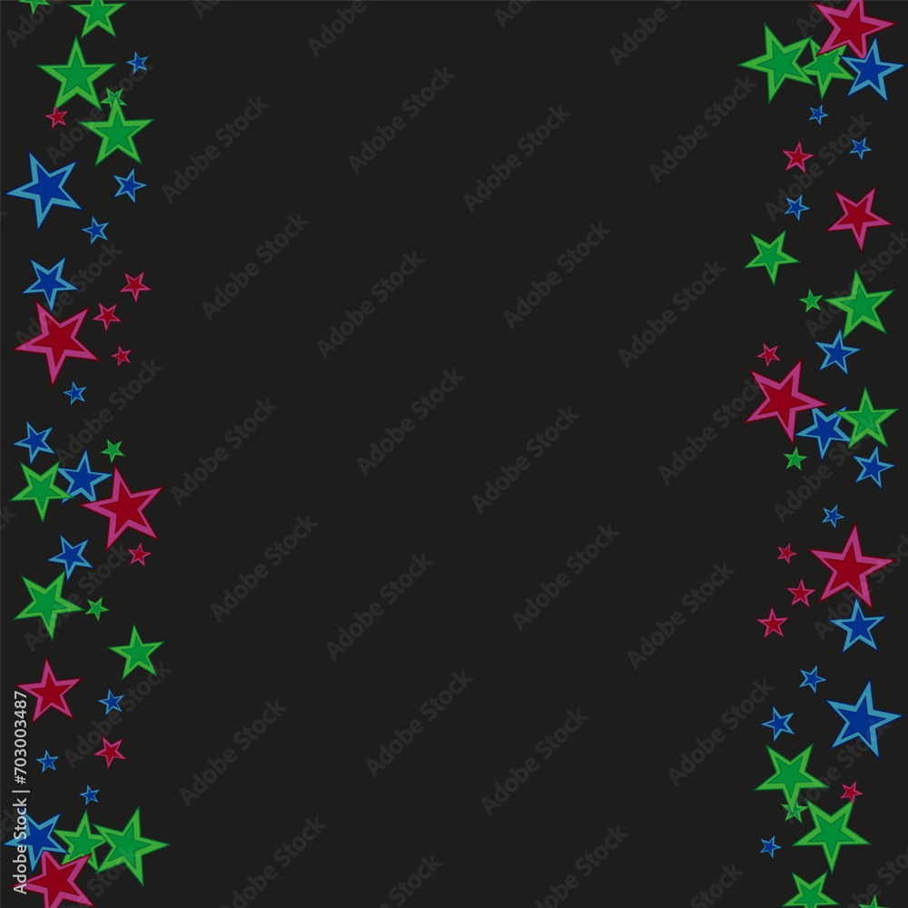 Dark abstract background with blue, green, and purple stars. Dark abstract background with blue, green, and purple stars.