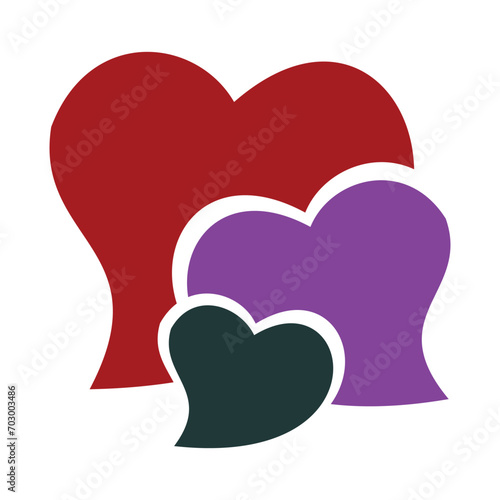 Set of colorful hearts on a white background. Vector illustration. Eps 10. Heart love icon symbol fora element design valentine, wedding, happy, health and daily use