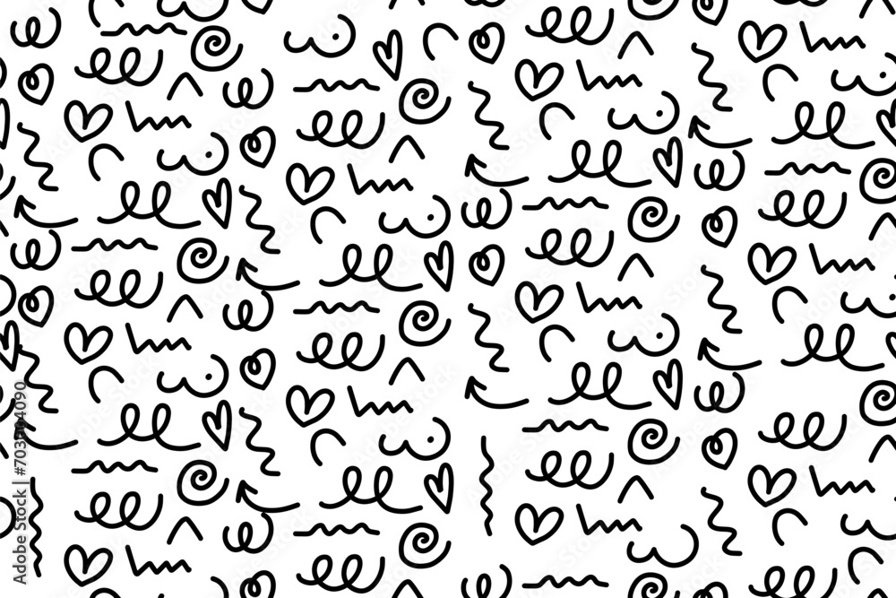 Seamless pattern with simple abstract and geomtric and organic freeform shapes. Vibrant colors. Vector illustration Seamless pattern with simple abstract and geomtric and organic freeform shapes. Vibrant colors. Vector illustration