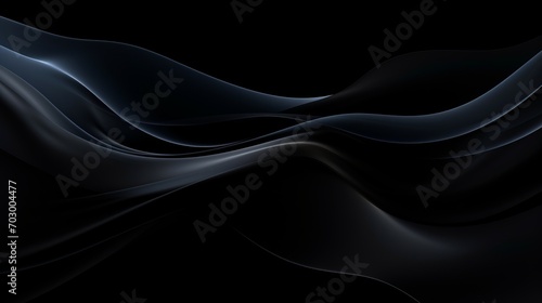 Dynamic and mesmerizing abstract black wavy background with a captivating textured pattern photo