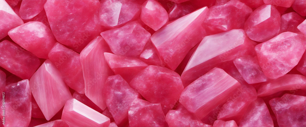 Pink Rhodochrosite Crystal Nugget on Colorful Background - obrazy, fototapety, plakaty 