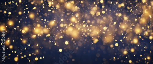 Blue and Gold Festive Bokeh Background for New Year's Celebration