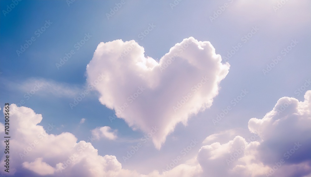 Heart-shaped Cloud on a Blue Sky