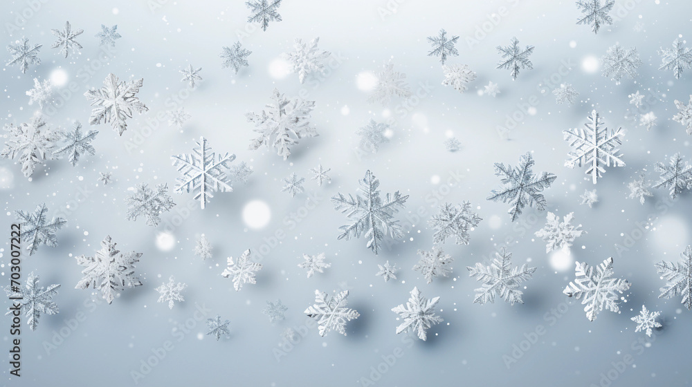 White Background with Snowflakes Creating a Winter Wonderland White Background with Snowflakes Creating a Winter Wonderland