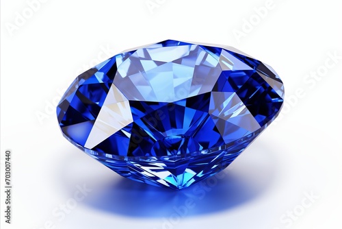 Striking blue diamond gemstone isolated on white background for luxury jewelry design