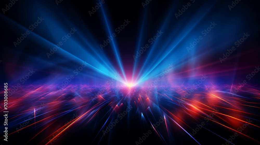 Spectacular Blue and Red Laser Lights in a Dynamic Show Spectacular Blue and Red Laser Lights in a Dynamic Show