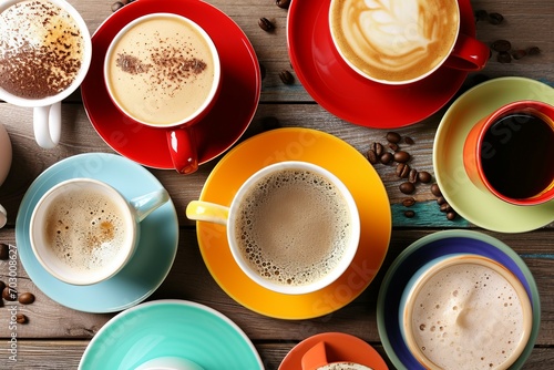 Brew-tiful Spectrum: Colorful Coffee Mugs Tabletop Display