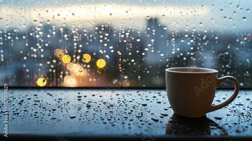Urban Retreat: A Cup of Solace on a Rainy Day