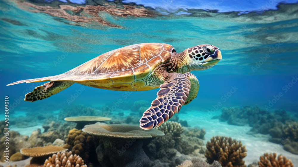Fototapeta premium turtle swimming