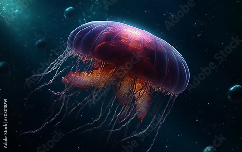 Colorful jellyfish in space © KHAIDIR