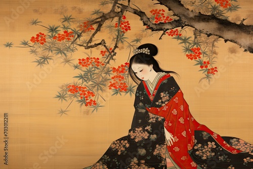 japanese art female, edo period 