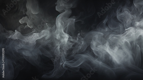 Artistic White Smoke Swirling on Black Background