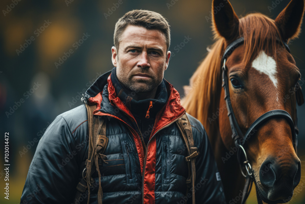 Obraz premium man with horse