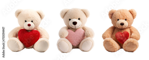 Wallpaper Mural Teddy bear holding hearts over isolated transparent background Torontodigital.ca