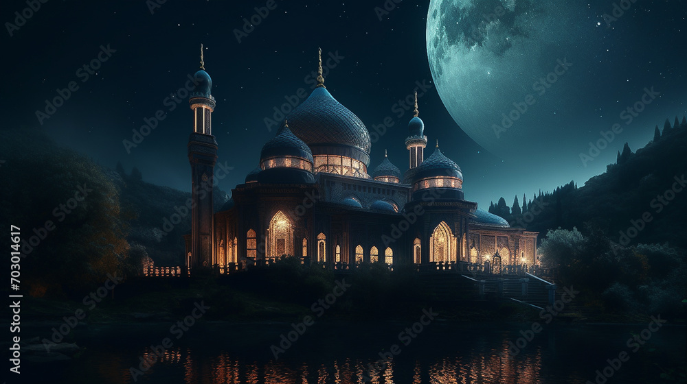 Fototapeta premium Mosque at night