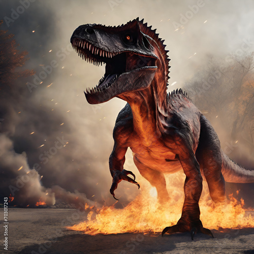 tyrannosaurus rex 3d render © Khalid