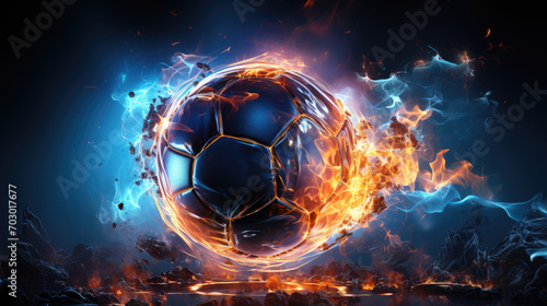soccer ball of fire and ice
