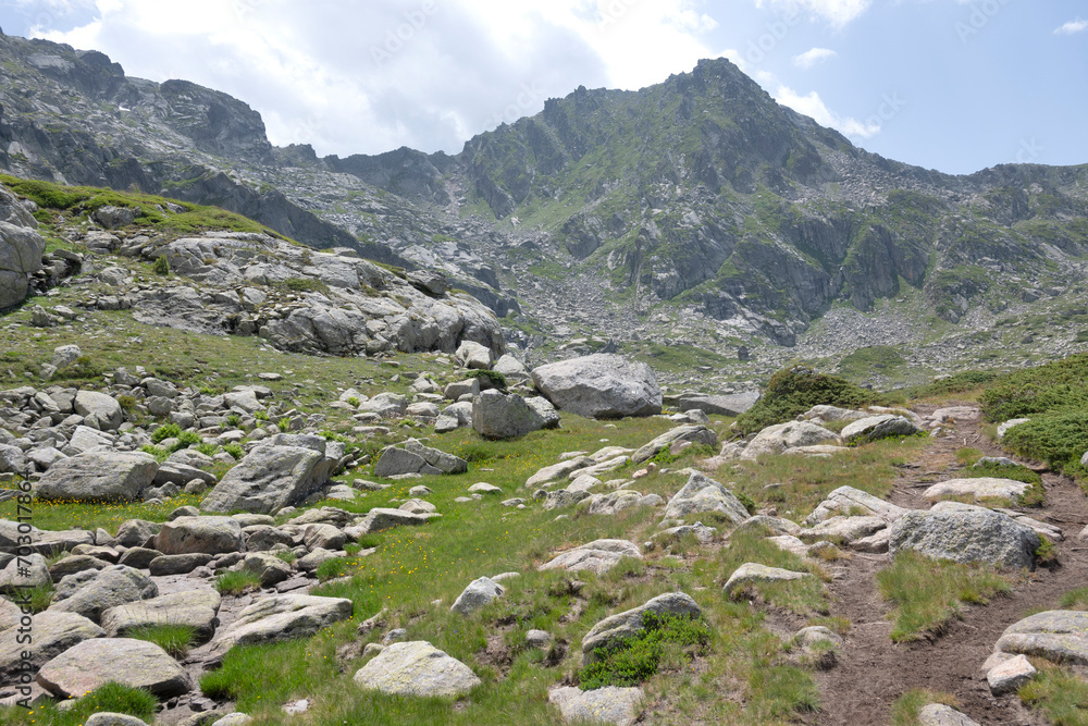 Fototapeta premium Landscape of Rila Mountain near Kalin peak, Bulgaria