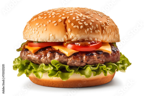 hamburger isolated on a white background (ID: 703021201)