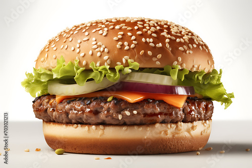 hamburger isolated on a white background (ID: 703021213)