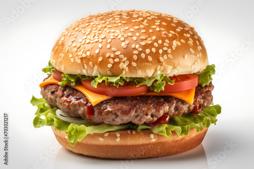 hamburger isolated on a white background (ID: 703021217)