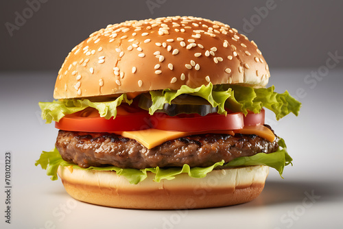 hamburger isolated on a white background (ID: 703021223)