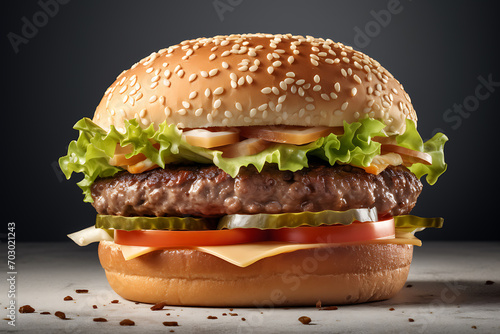 hamburger isolated on a white background (ID: 703021243)