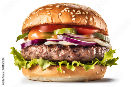 hamburger isolated on a white background (ID: 703021262)
