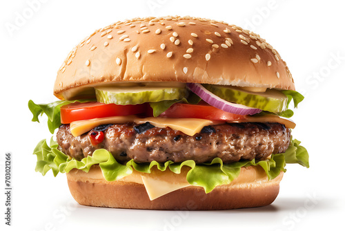 hamburger isolated on a white background (ID: 703021266)