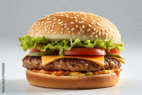 hamburger isolated on a white background (ID: 703021280)