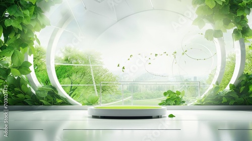Futuristic Green, Environmental Technology Concept. photo