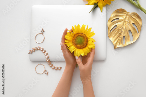 Female hands with beautiful...