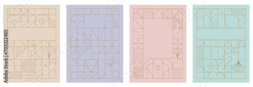 Art Deco frames minimalist collection. Elegant luxury borders and frames, vector templates design