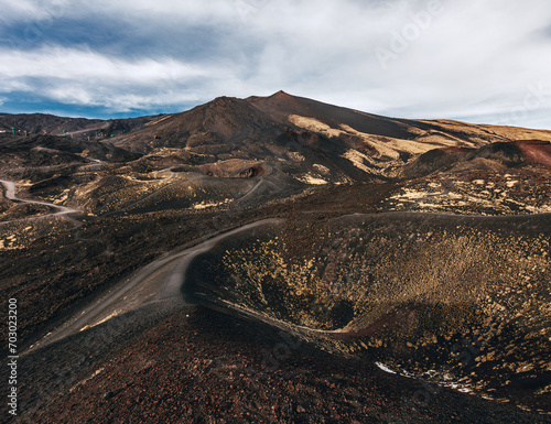 Volcanic landscape of mount Etna, Sicily, Italy.