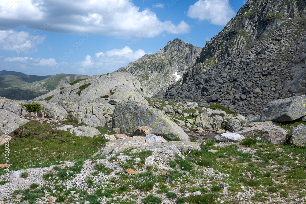 Landscape of Rila Mountain near Kalin peak, Bulgaria