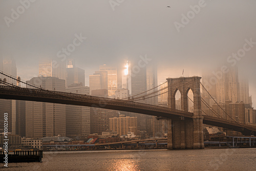 Fototapeta Naklejka Na Ścianę i Meble -  Streets and buildings in new York City manhattan bridge Brooklyn architecture Grand Central station upper east side sunset over midtown 