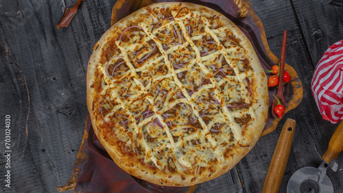delicious meat pizza